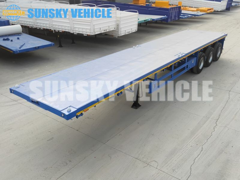 신규 드롭사이드/ 플랫베드 세미 트레일러 운반 물 컨테이너 SUNSKY 3-axle Flat Deck Trailer : 사진 6