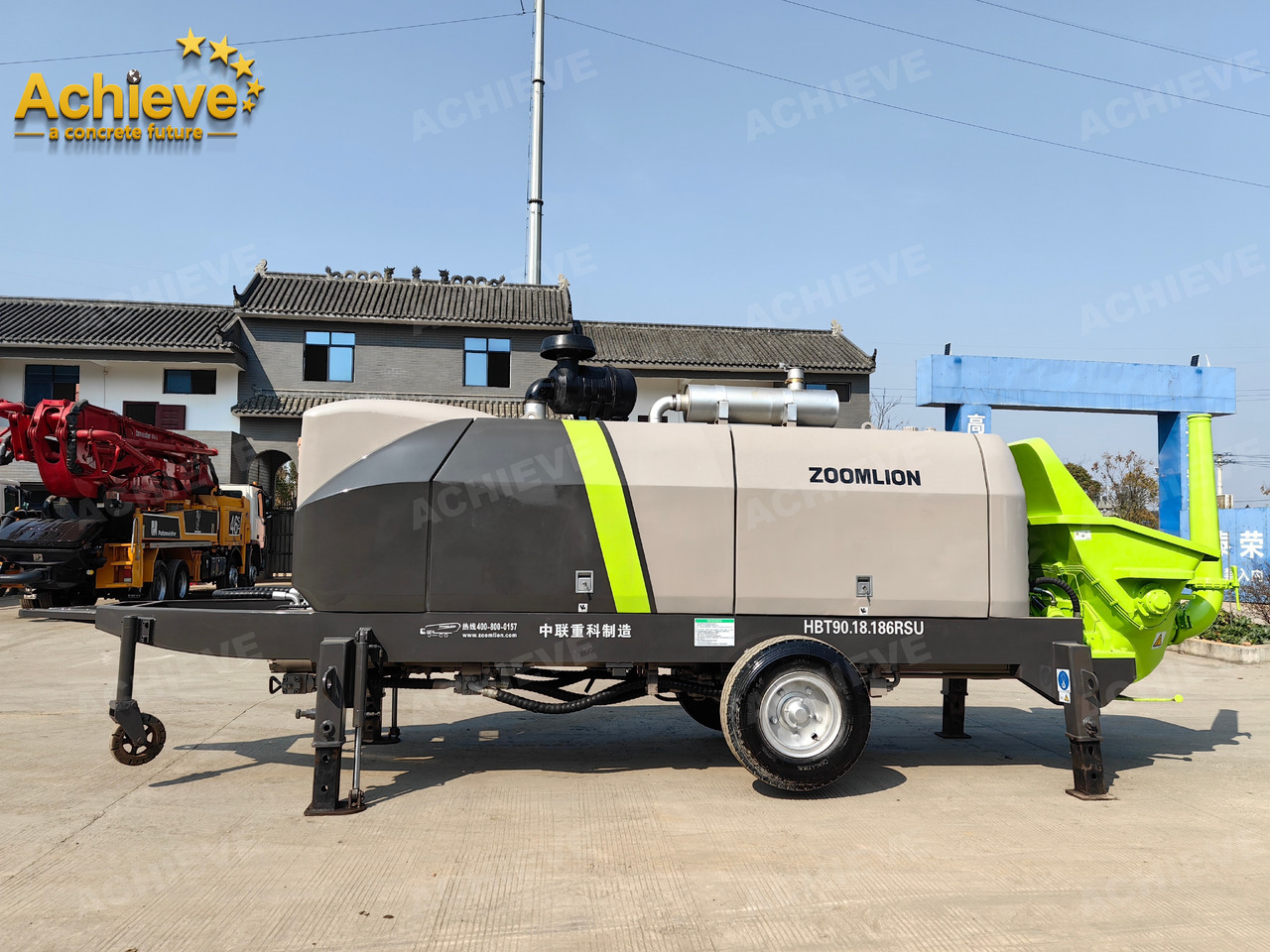 Zoomlion 2022 Zoomlion HBT 90.18.186RSU hydraulic Concrete Trailer Pump in China【ACHIEVE】TOP CONDITION!!! - 고정식 콘크리트 펌프 : 사진 1 Zoomlion 2022 Zoomlion HBT 90.18.186RSU hydraulic Concrete Trailer Pump in China【ACHIEVE】TOP CONDITION!!! - 고정식 콘크리트 펌프 : 사진 1