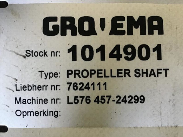 Liebherr Propellor Shaft - 드라이브 축 : 사진 3 Liebherr Propellor Shaft - 드라이브 축 : 사진 3