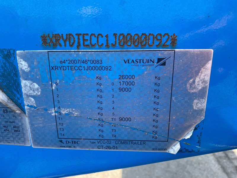 컨테이너 운반 장치/ 스와프 보디 세미 트레일러 D-Tec CT-43-04D VCC-05 Combitrailer / 4 Axles / 1x Lift Axle : 사진 11