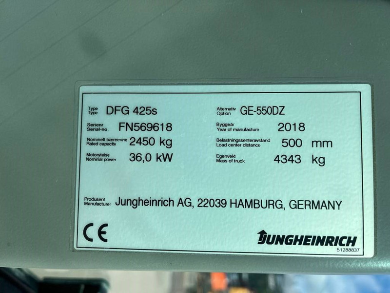 Jungheinrich DFG 425 S - 디젤 지게차 : 사진 5 Jungheinrich DFG 425 S - 디젤 지게차 : 사진 5