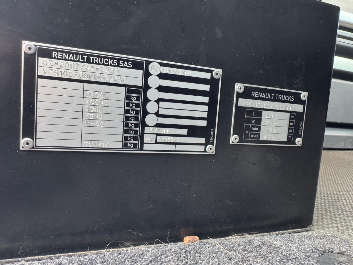 트랙터 유닛 RENAULT T520 6x2 70.000KG : 사진 17 트랙터 유닛 RENAULT T520 6x2 70.000KG : 사진 17