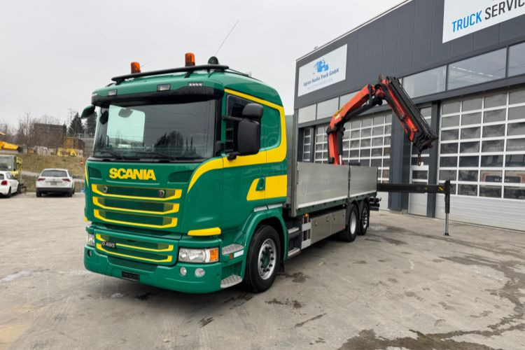 Scania G490 6x2 PK22002-4 - 크레인 트럭, 드롭사이드/ 플랫베드 트럭 : 사진 1 Scania G490 6x2 PK22002-4 - 크레인 트럭, 드롭사이드/ 플랫베드 트럭 : 사진 1