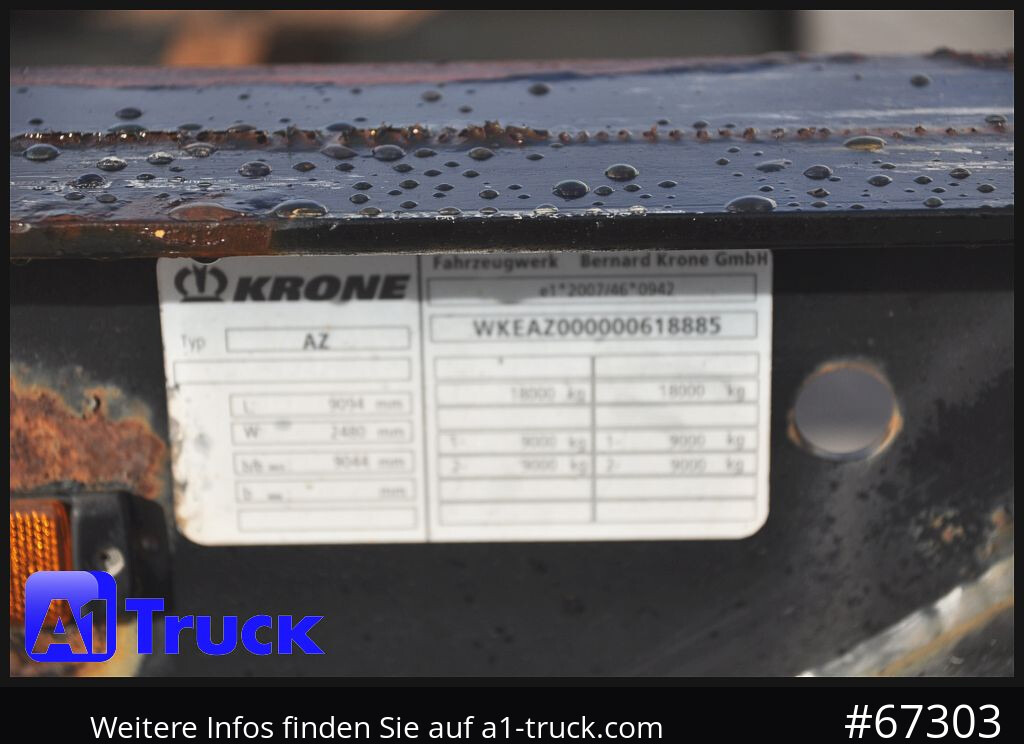 KRONE AZW, BDF, 7,45, Standard, BPW - 컨테이너 운반 장치/ 스와프 보디 트레일러 : 사진 3 KRONE AZW, BDF, 7,45, Standard, BPW - 컨테이너 운반 장치/ 스와프 보디 트레일러 : 사진 3