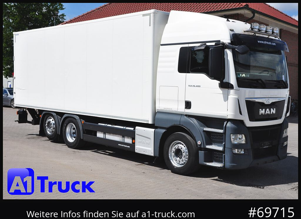 MAN TGX 26,400, Koffer, L 7,4m LBW, Lift-lenkachse, - 박스 트럭 : 사진 1 MAN TGX 26,400, Koffer, L 7,4m LBW, Lift-lenkachse, - 박스 트럭 : 사진 1