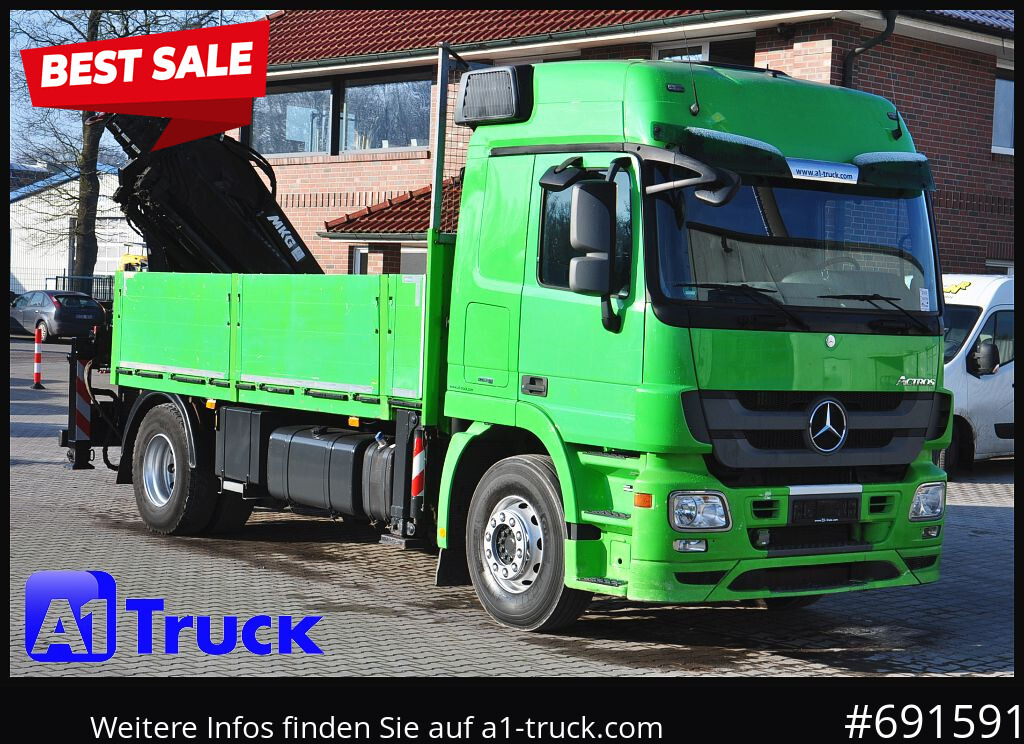 MERCEDES-BENZ Actros 1844 MP3, Kran MKG 291 HP 5+3 Funk, TÜV 06/2026 - 드롭사이드/ 플랫베드 트럭, 크레인 트럭 : 사진 1 MERCEDES-BENZ Actros 1844 MP3, Kran MKG 291 HP 5+3 Funk, TÜV 06/2026 - 드롭사이드/ 플랫베드 트럭, 크레인 트럭 : 사진 1