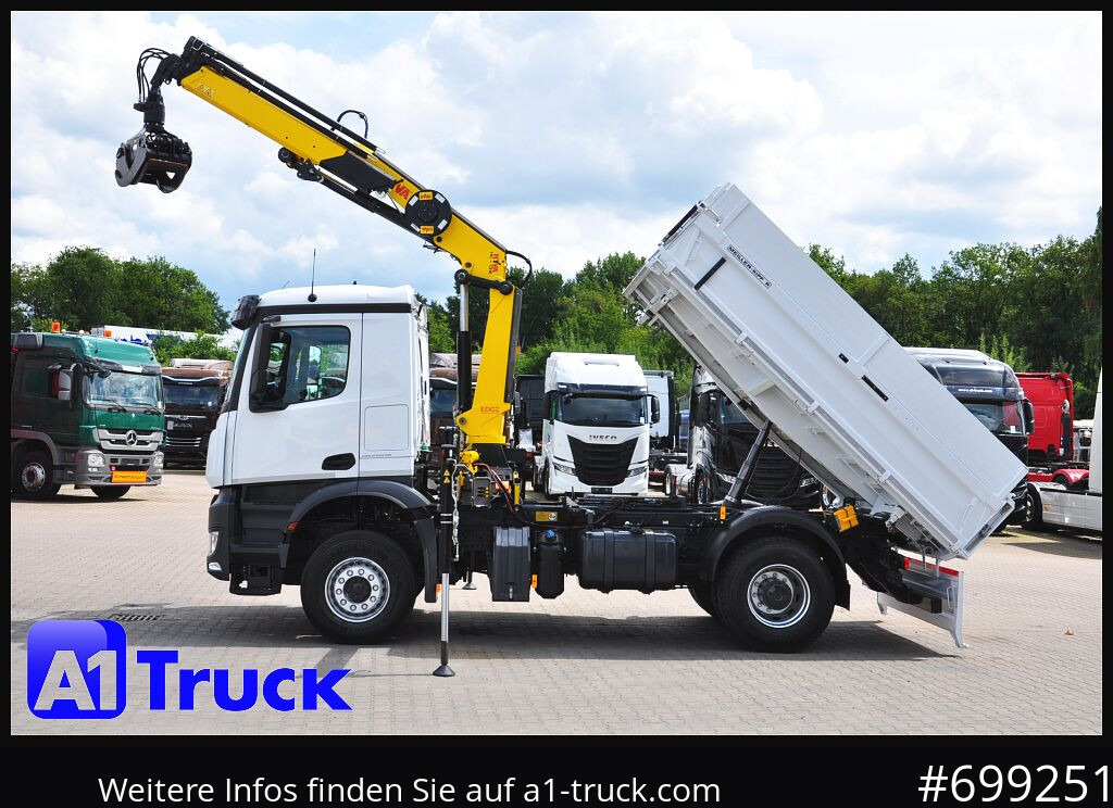 MERCEDES-BENZ Arocs 1840, Kipper + Kran,Funk Navi, - 크레인 트럭, 덤프트럭 : 사진 2 MERCEDES-BENZ Arocs 1840, Kipper + Kran,Funk Navi, - 크레인 트럭, 덤프트럭 : 사진 2
