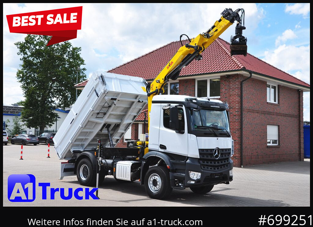 MERCEDES-BENZ Arocs 1840, Kipper + Kran,Funk Navi, - 크레인 트럭, 덤프트럭 : 사진 1 MERCEDES-BENZ Arocs 1840, Kipper + Kran,Funk Navi, - 크레인 트럭, 덤프트럭 : 사진 1