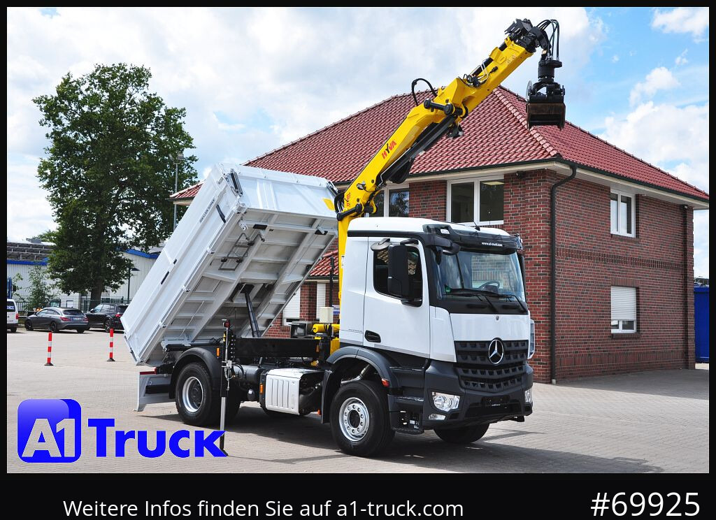 MERCEDES-BENZ Arocs 1840, Kipper + Kran,Funk Navi, - 크레인 트럭, 덤프트럭 : 사진 1 MERCEDES-BENZ Arocs 1840, Kipper + Kran,Funk Navi, - 크레인 트럭, 덤프트럭 : 사진 1