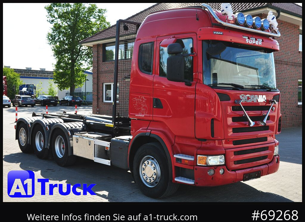 SCANIA R480, Abrollkipper Joab, 8x4, Lift-Lenkachse, - 후크 리프트 트럭 : 사진 1 SCANIA R480, Abrollkipper Joab, 8x4, Lift-Lenkachse, - 후크 리프트 트럭 : 사진 1