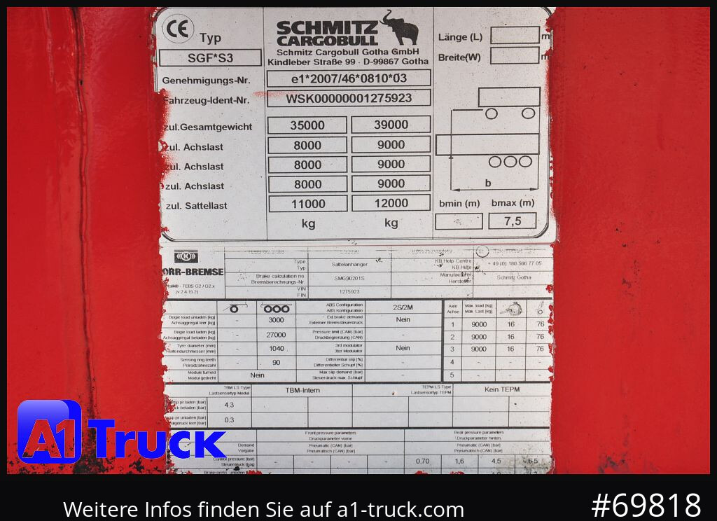 SCHMITZ SKI 24 7.2 Stahl, 28m³, Liftachse, - 덤프 세미 트레일러 : 사진 4 SCHMITZ SKI 24 7.2 Stahl, 28m³, Liftachse, - 덤프 세미 트레일러 : 사진 4