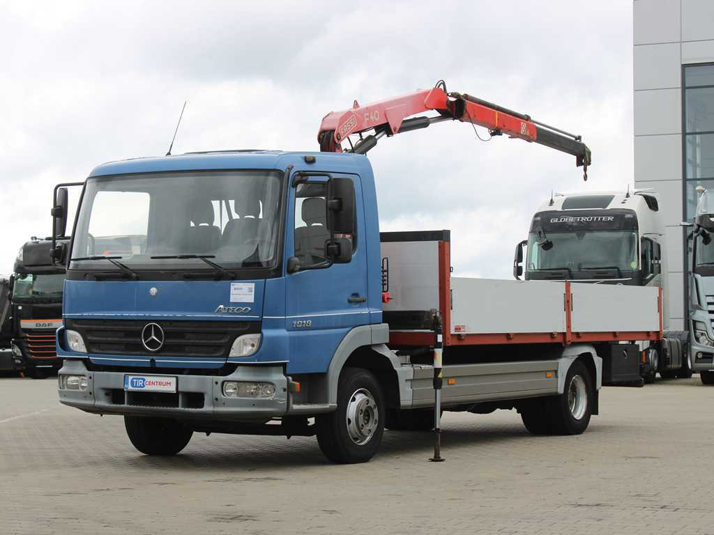 Mercedes-Benz ATEGO 1018, EURO 3, HYDRAULIC ARM FASSI F40A.21 - 드롭사이드/ 플랫베드 트럭, 크레인 트럭 : 사진 1 Mercedes-Benz ATEGO 1018, EURO 3, HYDRAULIC ARM FASSI F40A.21 - 드롭사이드/ 플랫베드 트럭, 크레인 트럭 : 사진 1