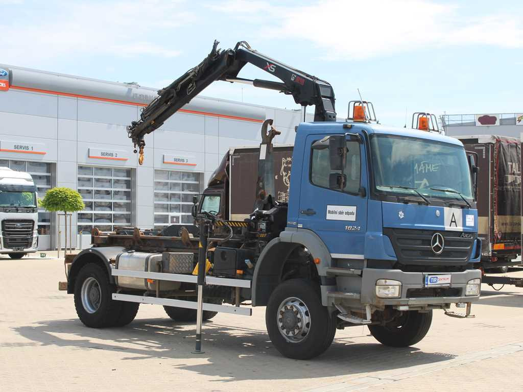 Mercedes-Benz AXOR 1824, HYDRAULIC ARM HIAB 099B-3 DUO, 4x4 - 후크 리프트 트럭, 크레인 트럭 : 사진 3 Mercedes-Benz AXOR 1824, HYDRAULIC ARM HIAB 099B-3 DUO, 4x4 - 후크 리프트 트럭, 크레인 트럭 : 사진 3