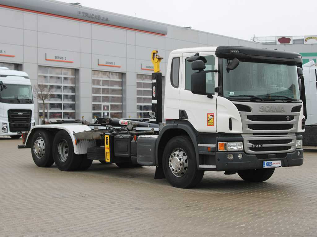 Scania P410, EURO 6, 6X2, CONTAINER HOOK CARRIER, LIFTING AXLE - 후크 리프트 트럭 : 사진 3 Scania P410, EURO 6, 6X2, CONTAINER HOOK CARRIER, LIFTING AXLE - 후크 리프트 트럭 : 사진 3
