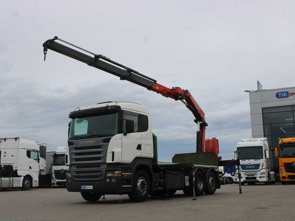 Scania R 500, 6X2, EURO 4, OPTICRUISE, HYDRAULIC ARM FASSI F220A.23 - 드롭사이드/ 플랫베드 트럭, 크레인 트럭 : 사진 1 Scania R 500, 6X2, EURO 4, OPTICRUISE, HYDRAULIC ARM FASSI F220A.23 - 드롭사이드/ 플랫베드 트럭, 크레인 트럭 : 사진 1
