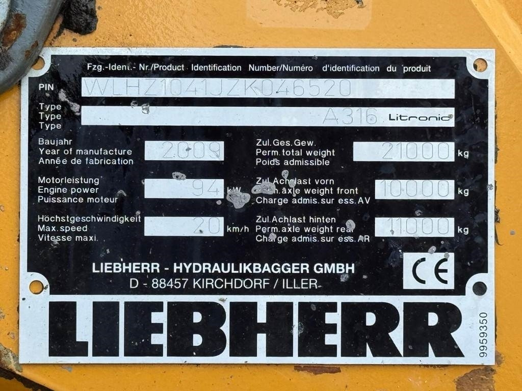 폐기물/ 산업 처리기 Liebherr A 316 : 사진 11