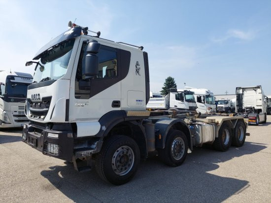 Iveco 8x4 Meiller Abroller, Automatik, E6, Retarder, - 후크 리프트 트럭, 크레인 트럭 : 사진 1 Iveco 8x4 Meiller Abroller, Automatik, E6, Retarder, - 후크 리프트 트럭, 크레인 트럭 : 사진 1