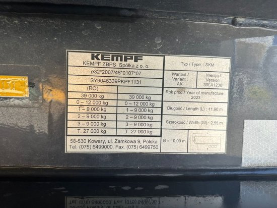 덤프 세미 트레일러 Kempf SKM 39 Alu-Kastenmulde 55m³ Rollplane : 사진 8 덤프 세미 트레일러 Kempf SKM 39 Alu-Kastenmulde 55m³ Rollplane : 사진 8