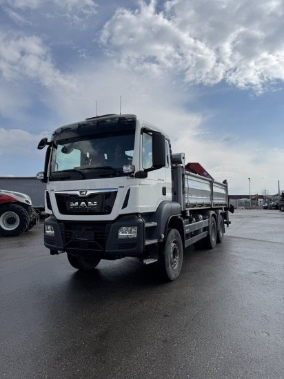 MAN TGS 26.430 6x4 3-Seitenkipper, HMF 2020K-RC Heckkran abnehmbar, - 덤프트럭, 크레인 트럭 : 사진 1 MAN TGS 26.430 6x4 3-Seitenkipper, HMF 2020K-RC Heckkran abnehmbar, - 덤프트럭, 크레인 트럭 : 사진 1