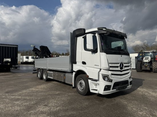 Mercedes-Benz Actros 2653, Retarder, Pritsche, Hiab Hipro 232 ES5 - 드롭사이드/ 플랫베드 트럭, 크레인 트럭 : 사진 1 Mercedes-Benz Actros 2653, Retarder, Pritsche, Hiab Hipro 232 ES5 - 드롭사이드/ 플랫베드 트럭, 크레인 트럭 : 사진 1