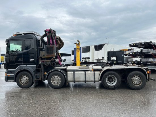 후크 리프트 트럭, 크레인 트럭 Scania R560 8x2, Schrottkran, E5, Lenk-Lift-Achse : 사진 8