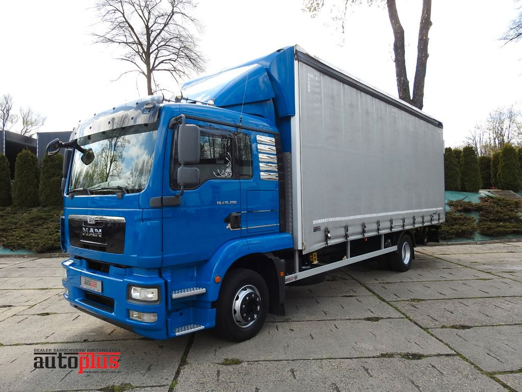 MAN TGM PRITSCHE PLANE 18 PALETTEN AUFZUG - 커튼사이더 트럭 : 사진 1 MAN TGM PRITSCHE PLANE 18 PALETTEN AUFZUG - 커튼사이더 트럭 : 사진 1