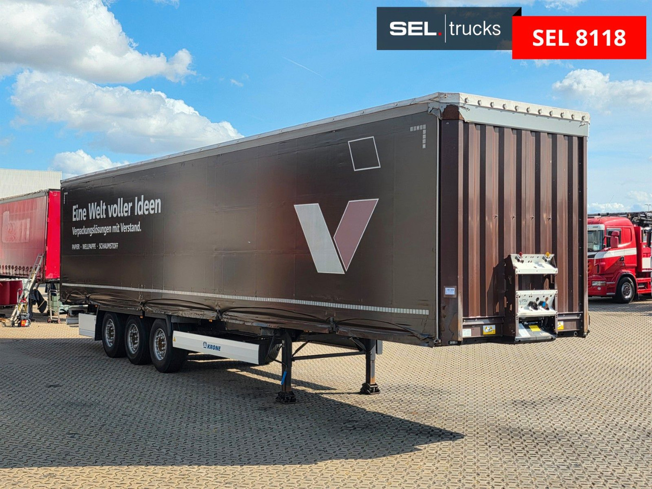 Krone SD / Liftachse / EDSCHA - 커튼사이더 세미 트레일러 : 사진 3 Krone SD / Liftachse / EDSCHA - 커튼사이더 세미 트레일러 : 사진 3