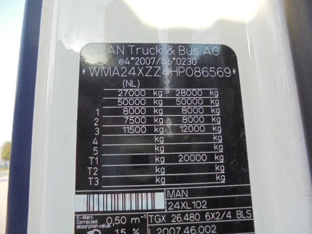 MAN TGX 28.480 6X2 XXL - 트랙터 유닛 : 사진 5 MAN TGX 28.480 6X2 XXL - 트랙터 유닛 : 사진 5