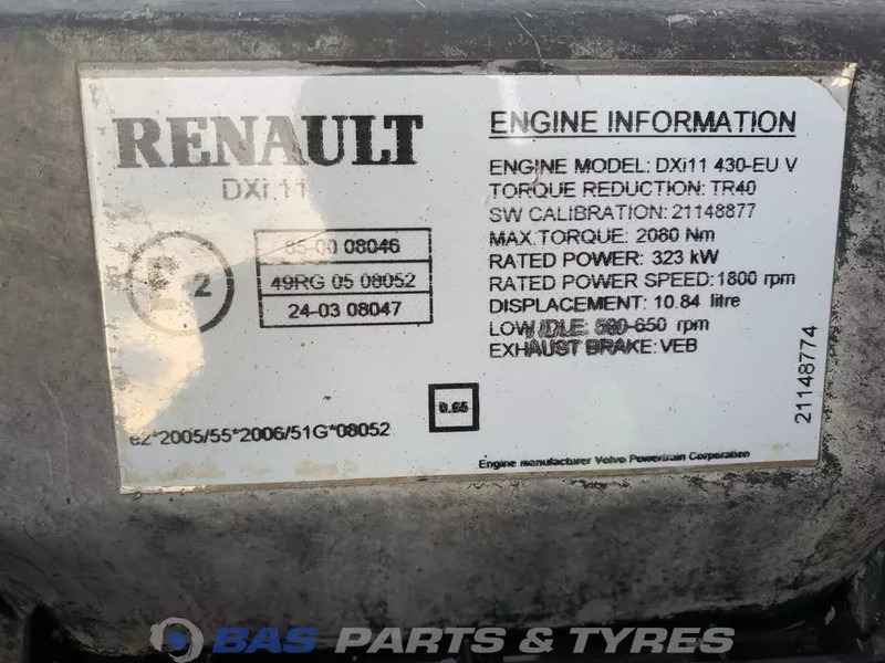Renault Premium Euro 4-5 Motor Renault DXi11 430 7422083486 - 엔진 트럭 용 : 사진 5 Renault Premium Euro 4-5 Motor Renault DXi11 430 7422083486 - 엔진 트럭 용 : 사진 5