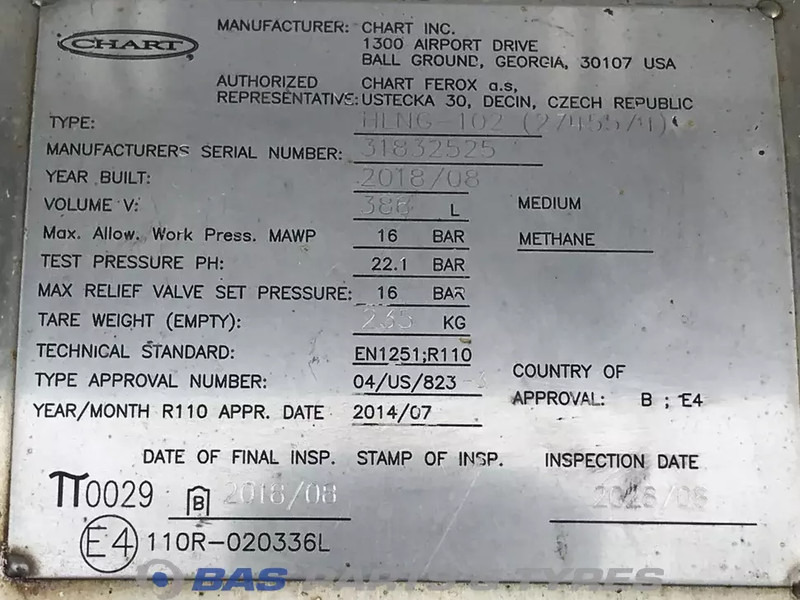 Scania LNG tank Scania 352 Liter 1776103 - 연료 탱크 트럭 용 : 사진 5 Scania LNG tank Scania 352 Liter 1776103 - 연료 탱크 트럭 용 : 사진 5