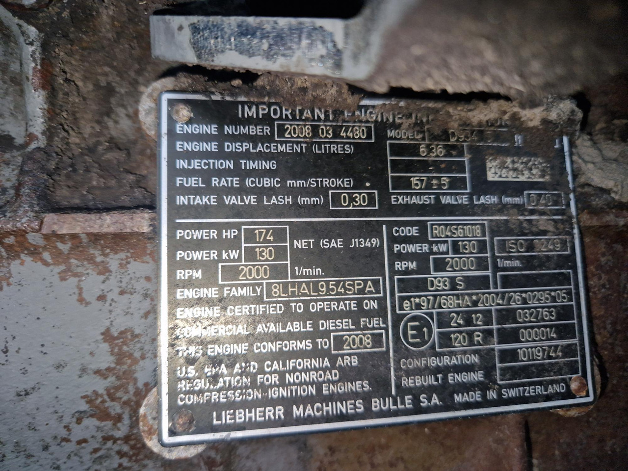 LIEBHERR D934S A6 - 엔진 건설기계 용 : 사진 4 LIEBHERR D934S A6 - 엔진 건설기계 용 : 사진 4