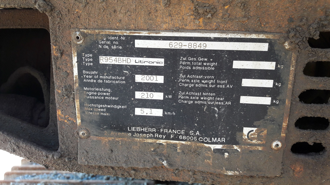 LIEBHERR R954B S/N: 629-8849 (2001) - 크롤러 굴삭기 : 사진 5 LIEBHERR R954B S/N: 629-8849 (2001) - 크롤러 굴삭기 : 사진 5