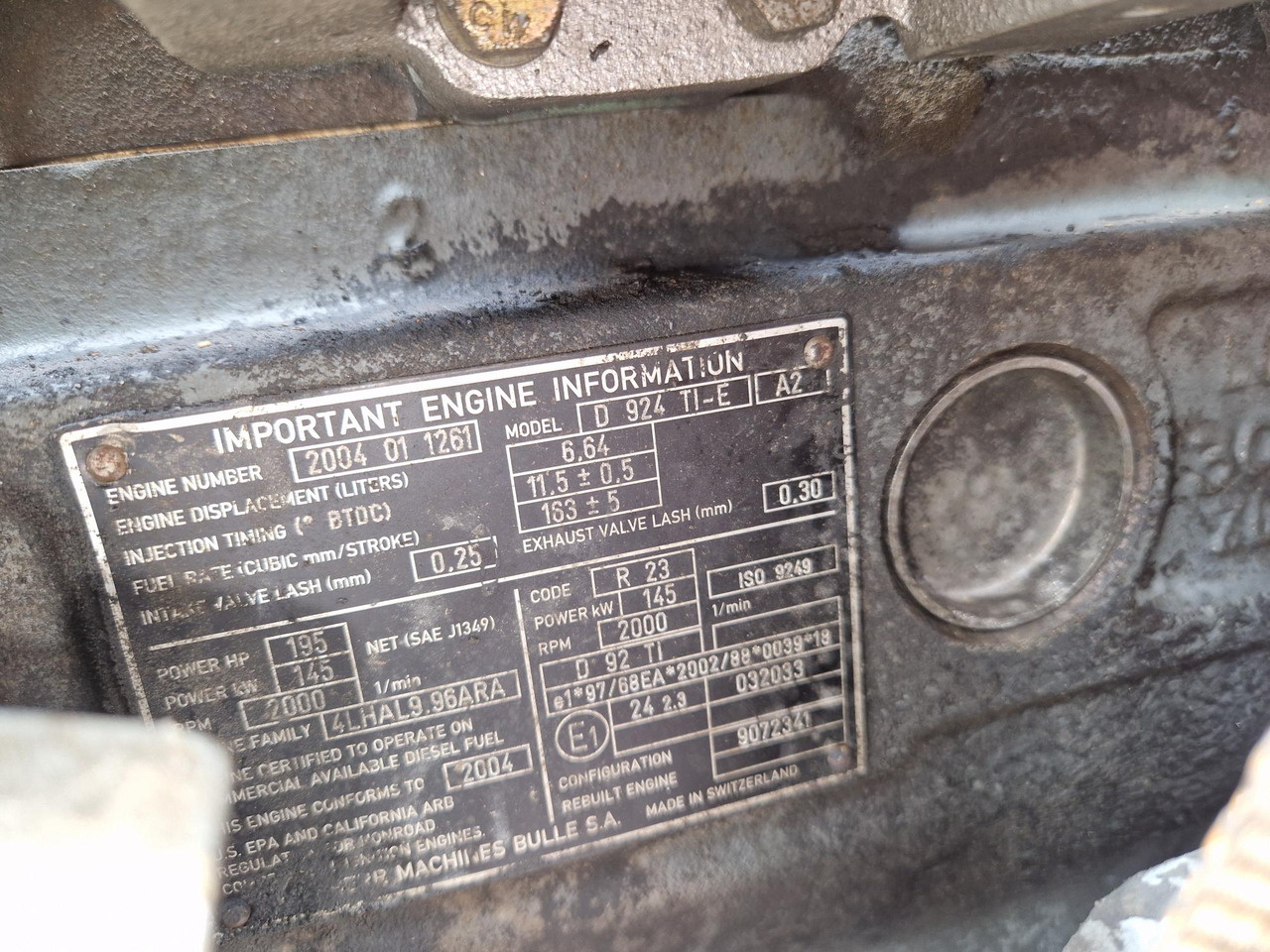 MOTOR LIEBHERR D924TIE 145 KW - 엔진 건설기계 용 : 사진 5 MOTOR LIEBHERR D924TIE 145 KW - 엔진 건설기계 용 : 사진 5