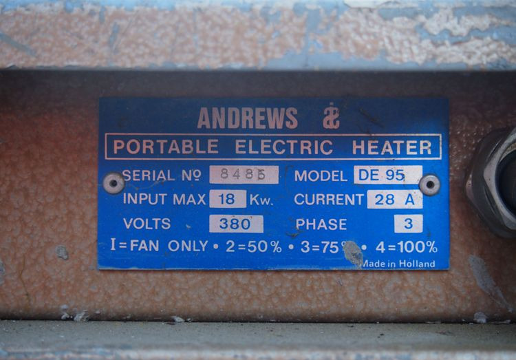 Nagrzewnica Mp DE95 2010 Nagrzewnica elektryczna 18KW ANDREWS DE95 - 건설용 히터 : 사진 2 Nagrzewnica Mp DE95 2010 Nagrzewnica elektryczna 18KW ANDREWS DE95 - 건설용 히터 : 사진 2