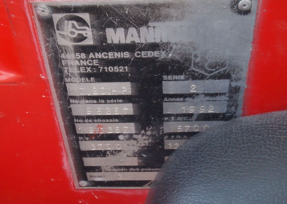 리스  Wózek widłowy Manitou MC.20.HP 1992 Wózek widłowy Manitou MC.20.HP 1992 : 사진 6