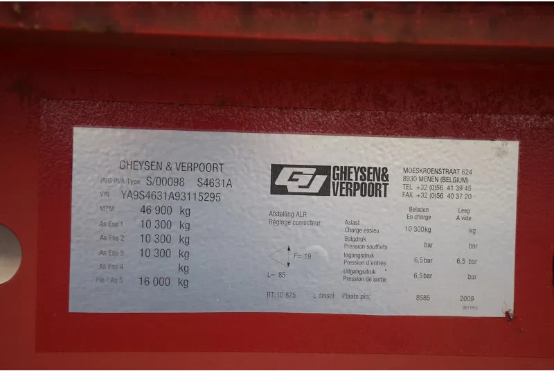 Gheysen en Verpoort 3 assen 47 Ton - 저하대 세미 트레일러 : 사진 5 Gheysen en Verpoort 3 assen 47 Ton - 저하대 세미 트레일러 : 사진 5