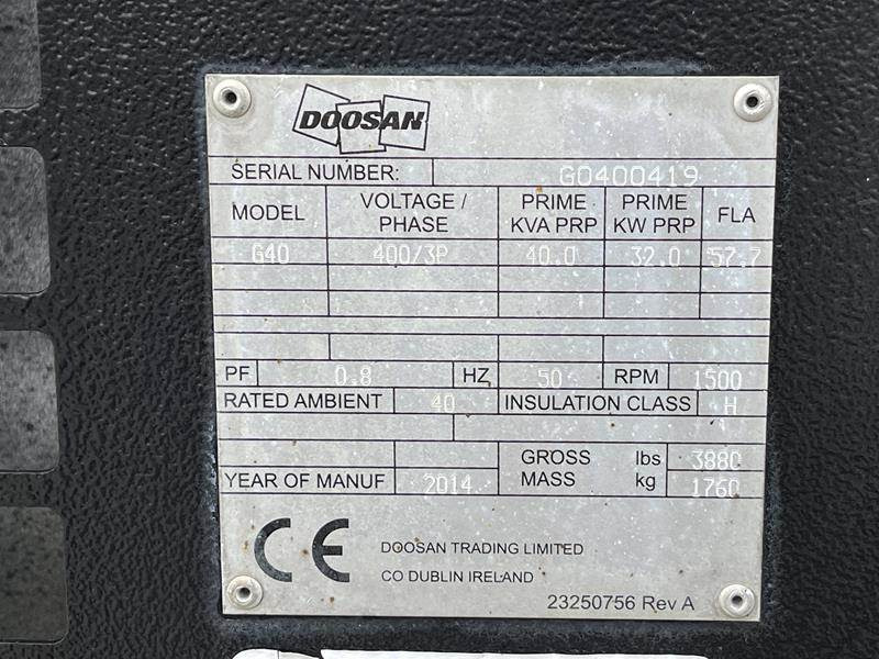 Doosan G 40 - 발전기 세트 : 사진 2 Doosan G 40 - 발전기 세트 : 사진 2