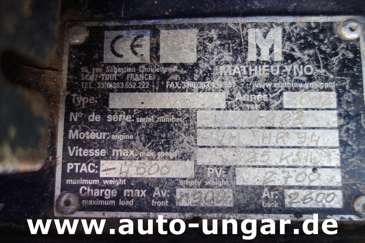 거리 청소 차량 Mathieu Yno Azura 2 Hydrostat 4-Rad Lenkung : 사진 18