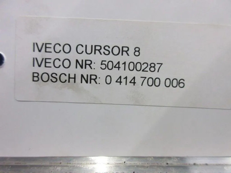 Iveco 504100287 // BOSCH NR. 0414 700 006 CUSOR 8 MOTOR INJECTORS EURO 5 - 연료 필터 트럭 용 : 사진 4 Iveco 504100287 // BOSCH NR. 0414 700 006 CUSOR 8 MOTOR INJECTORS EURO 5 - 연료 필터 트럭 용 : 사진 4