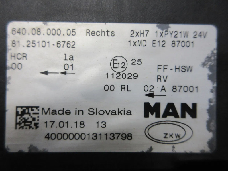 MAN 81.25101-6762 KOPLAMP RECHTS MAN 18.500 EURO 6 MODEL 2020 - 전조등 트럭 용 : 사진 5 MAN 81.25101-6762 KOPLAMP RECHTS MAN 18.500 EURO 6 MODEL 2020 - 전조등 트럭 용 : 사진 5