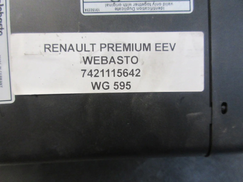 Renault PREMIUM 7421115642 WEBASTO EEV - 난방/ 환기 트럭 용 : 사진 5 Renault PREMIUM 7421115642 WEBASTO EEV - 난방/ 환기 트럭 용 : 사진 5