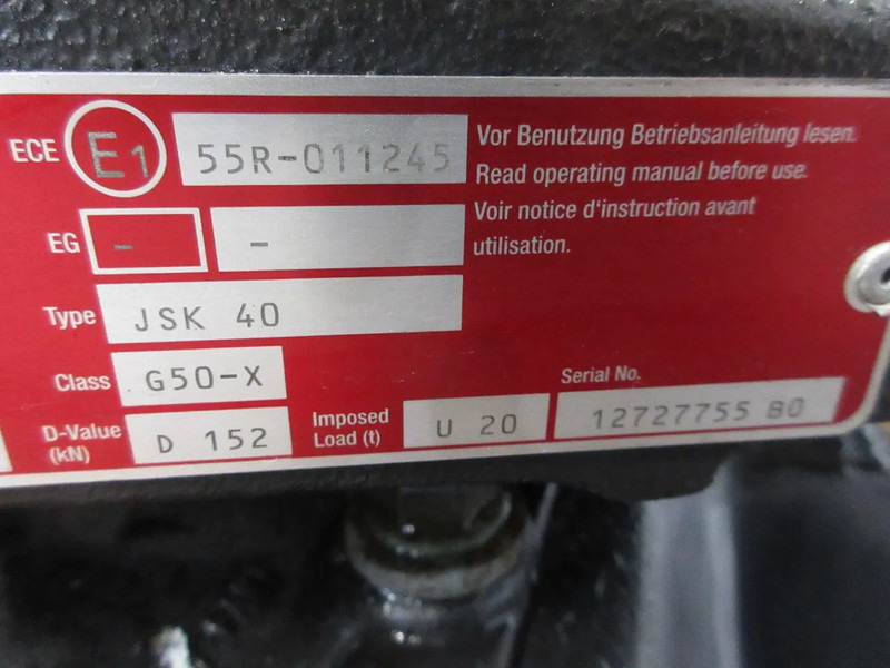 Jost JSK 40 G50-X D 152 JSK 40 G50-X D 152 KOMT VAN MAN 18.420 EURO 6 MODEL 2021 - 예비 휠 커플링 트럭 용 : 사진 5 Jost JSK 40 G50-X D 152 JSK 40 G50-X D 152 KOMT VAN MAN 18.420 EURO 6 MODEL 2021 - 예비 휠 커플링 트럭 용 : 사진 5
