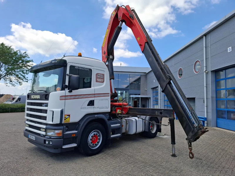 Scania 124G-420 / RETARDER / PALFINGER PK32080 / DOUBLE TANK / AIRCO / GOOD CONDITION / MANUAL / EURO-3 / 2004 - 크레인 트럭 : 사진 1 Scania 124G-420 / RETARDER / PALFINGER PK32080 / DOUBLE TANK / AIRCO / GOOD CONDITION / MANUAL / EURO-3 / 2004 - 크레인 트럭 : 사진 1