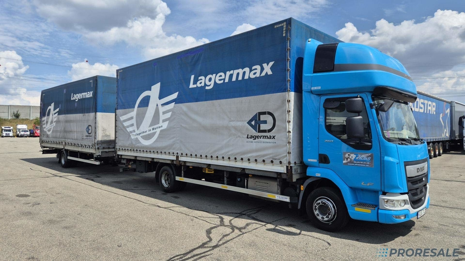 DAF LF 260 FA EURO 6 valník s plachtou + hydraulické čelo - prodejné jen s přívěsem GTS P0471Z - cena je za celou soupravu - 커튼사이더 트럭 : 사진 1 DAF LF 260 FA EURO 6 valník s plachtou + hydraulické čelo - prodejné jen s přívěsem GTS P0471Z - cena je za celou soupravu - 커튼사이더 트럭 : 사진 1