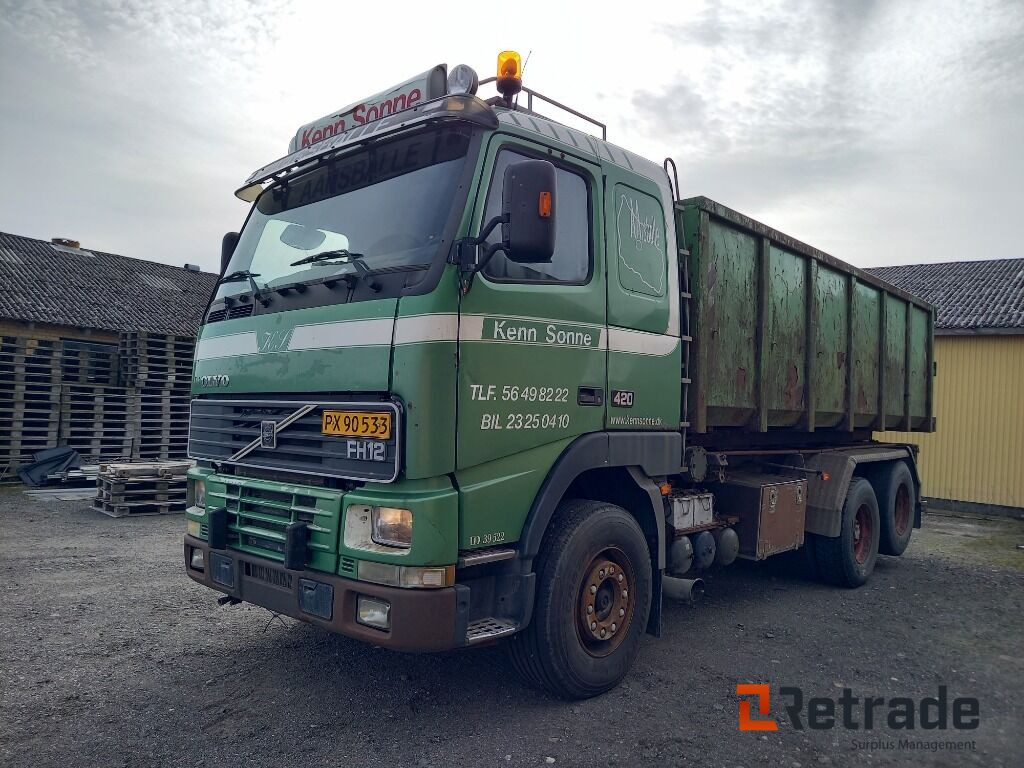 Volvo FH12,420 6x2 med container wire hejs og HMF kran. - 덤프트럭 : 사진 1 Volvo FH12,420 6x2 med container wire hejs og HMF kran. - 덤프트럭 : 사진 1