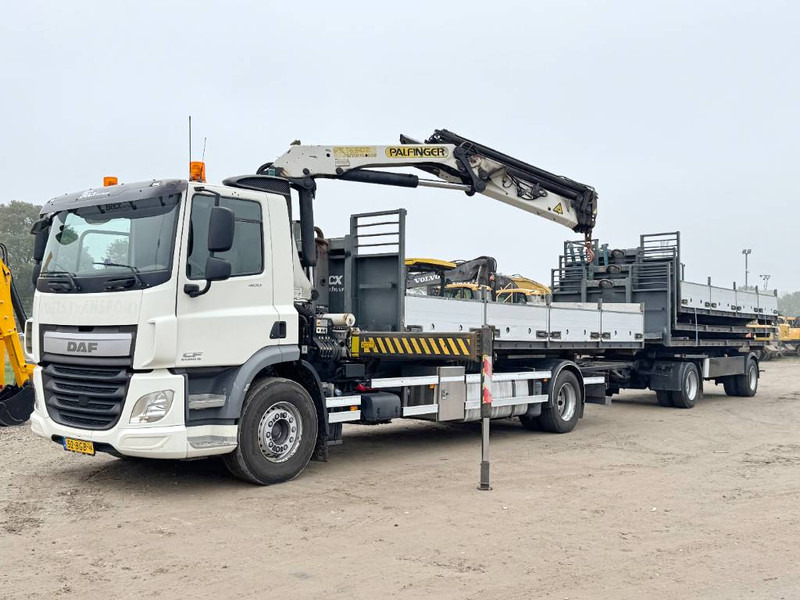 DAF CF400 + 17m Palfinger Crane / kran + Trailer - 후크 리프트 트럭, 크레인 트럭 : 사진 1 DAF CF400 + 17m Palfinger Crane / kran + Trailer - 후크 리프트 트럭, 크레인 트럭 : 사진 1