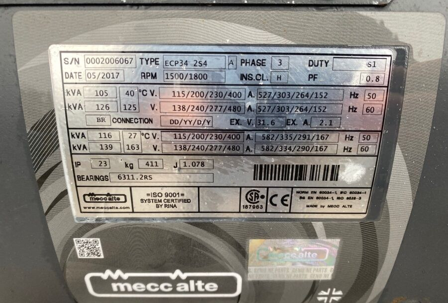 Diversen ECP34 2S4 - Iveco Engine,126kVA,New oils, filters, Mecc Alte ECP34 2S4 - Iveco Engine,126kVA,New oils, filters, Like New - 발전기 세트 : 사진 4 Diversen ECP34 2S4 - Iveco Engine,126kVA,New oils, filters, Mecc Alte ECP34 2S4 - Iveco Engine,126kVA,New oils, filters, Like New - 발전기 세트 : 사진 4