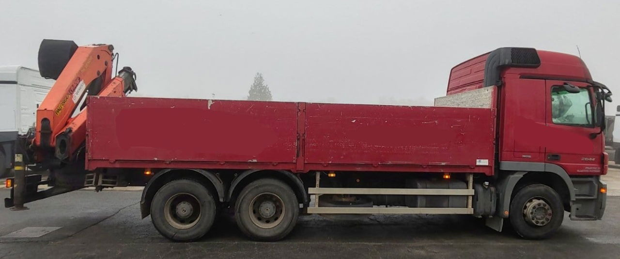 Mercedes-Benz Actros 2644L 6X4 stake body - Palfinger crane PK18500 - 드롭사이드/ 플랫베드 트럭 : 사진 4 Mercedes-Benz Actros 2644L 6X4 stake body - Palfinger crane PK18500 - 드롭사이드/ 플랫베드 트럭 : 사진 4