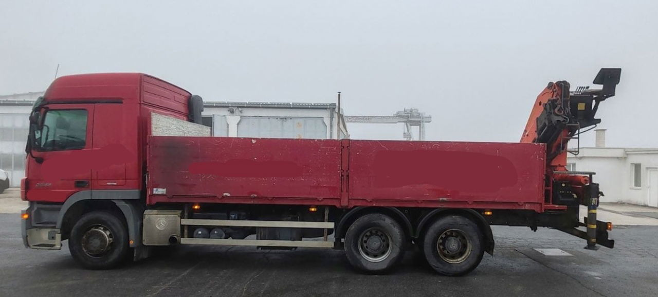 Mercedes-Benz Actros 2644L 6X4 stake body - Palfinger crane PK18500 - 드롭사이드/ 플랫베드 트럭 : 사진 2 Mercedes-Benz Actros 2644L 6X4 stake body - Palfinger crane PK18500 - 드롭사이드/ 플랫베드 트럭 : 사진 2