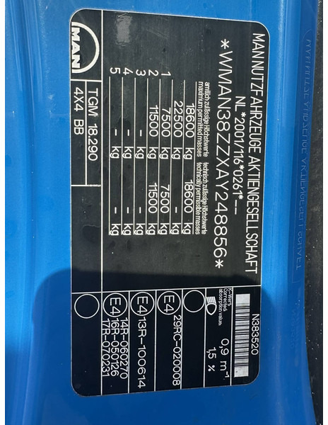 크레인 트럭 MAN TGM 18-290 4x4 Kraan met Open laadbak HMF Kraan 13 T : 사진 10